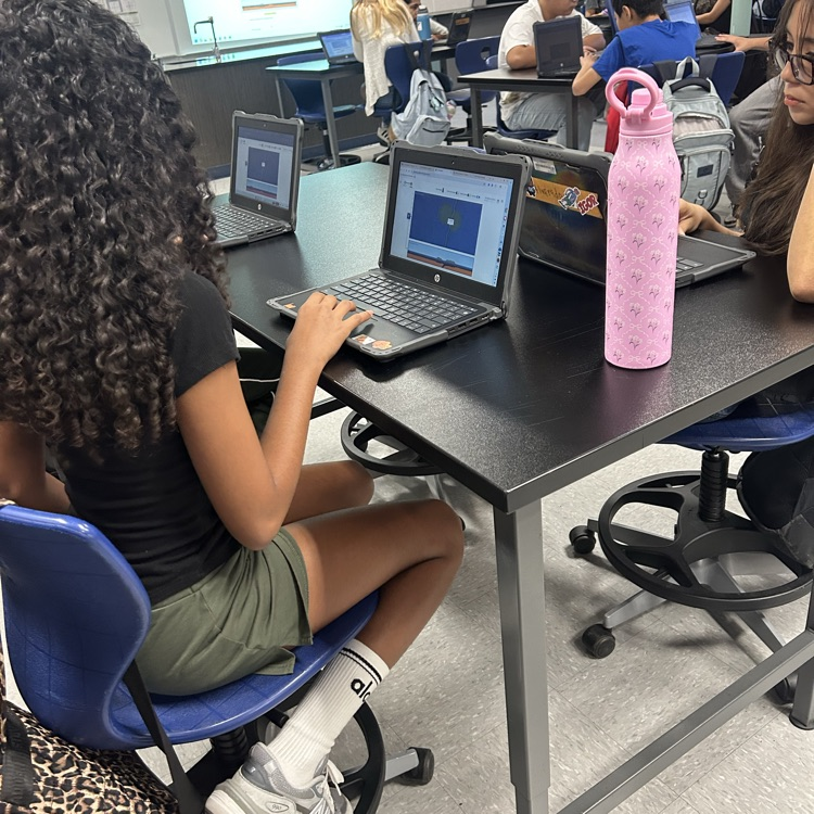 student using tech