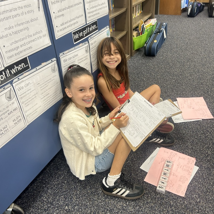 students working on math together