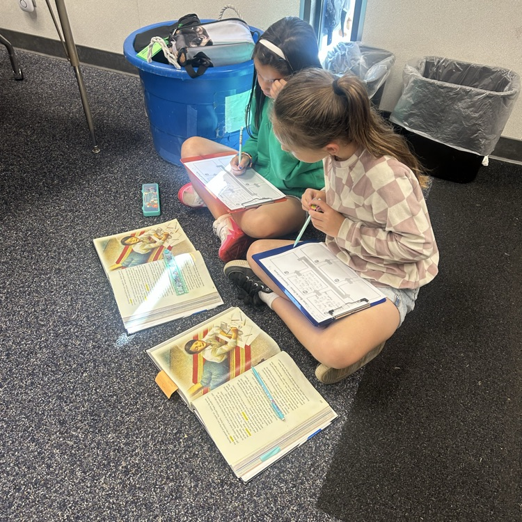 students reading together