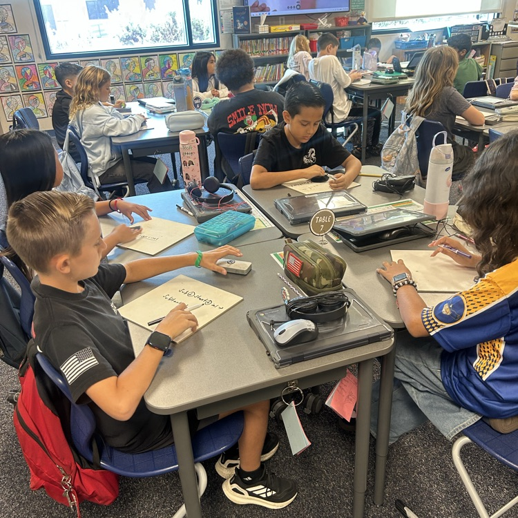 student students using whiteboards in math class