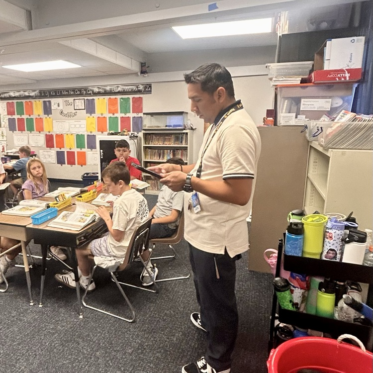A teacher teaching class