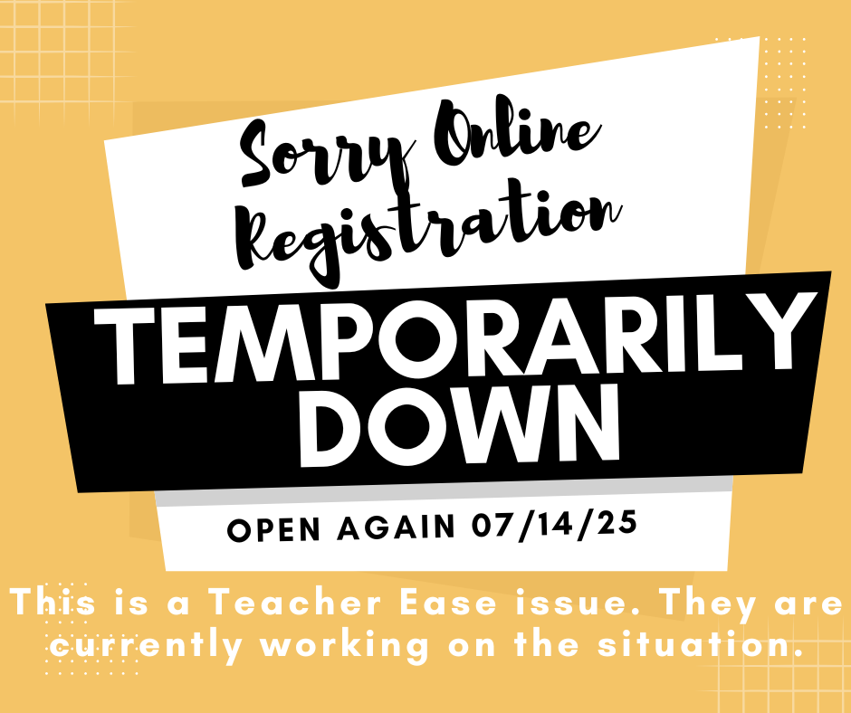 Online Registration Temporarily Down