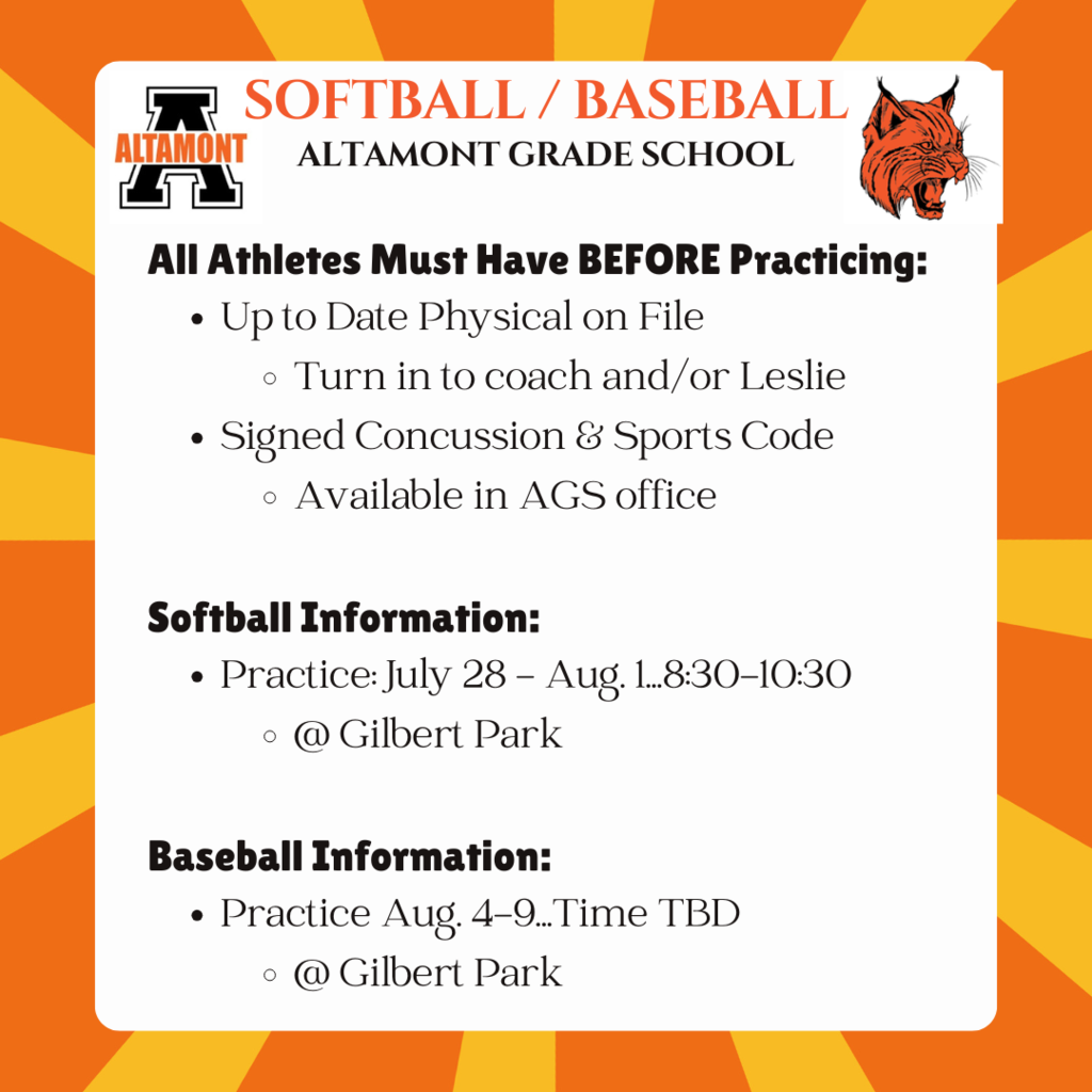 Fall 2025 Softball/Baseball Info