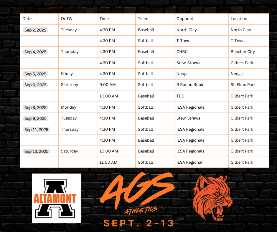 AGS Sports Schedule
