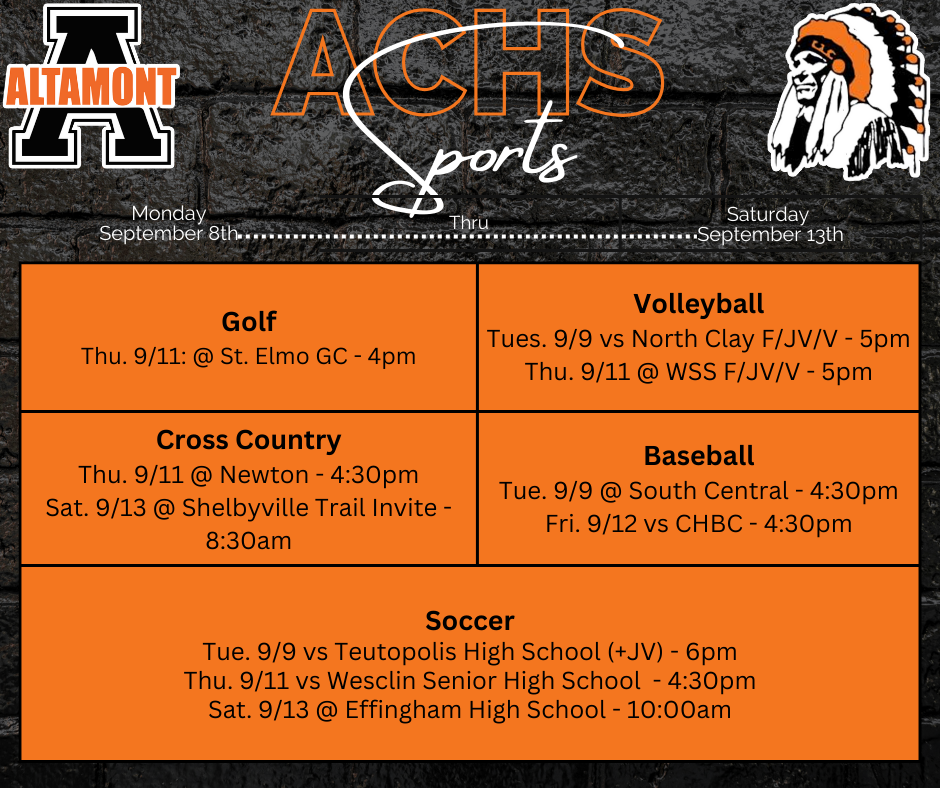 ACHS Sports 9/9-9/13