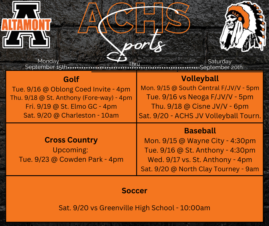 ACHS Sports 9/15-9/20