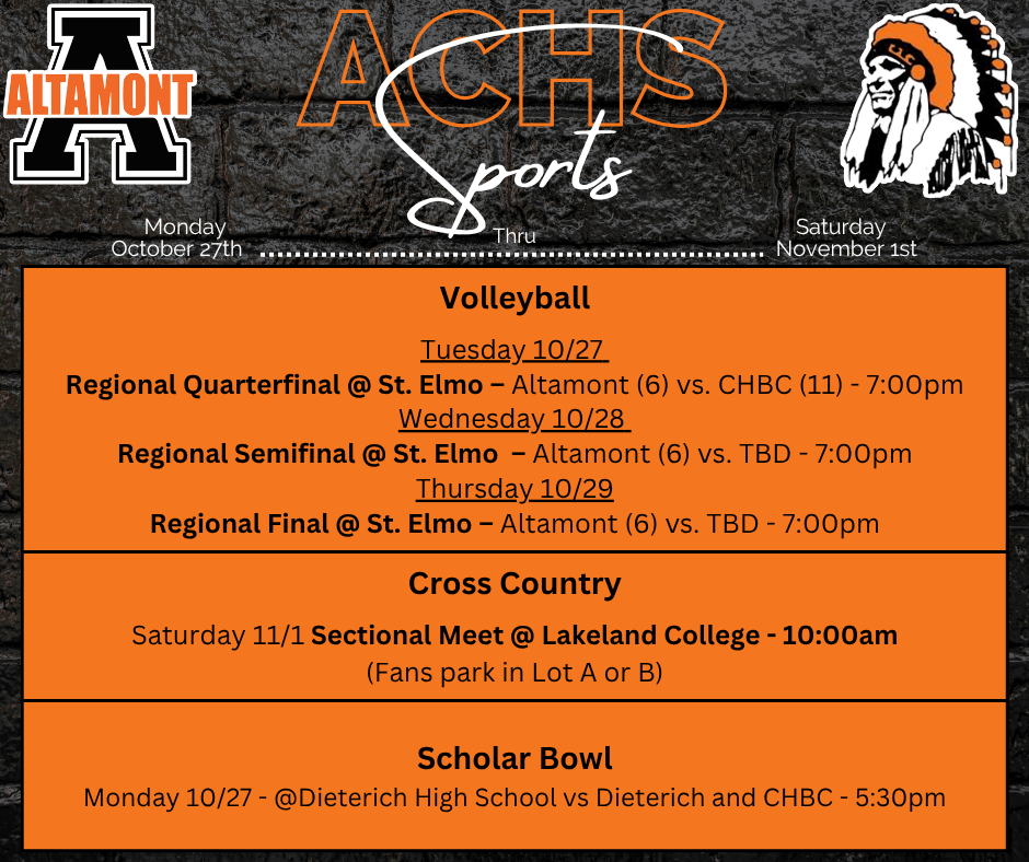 ACHS Sports 10/27-11/1