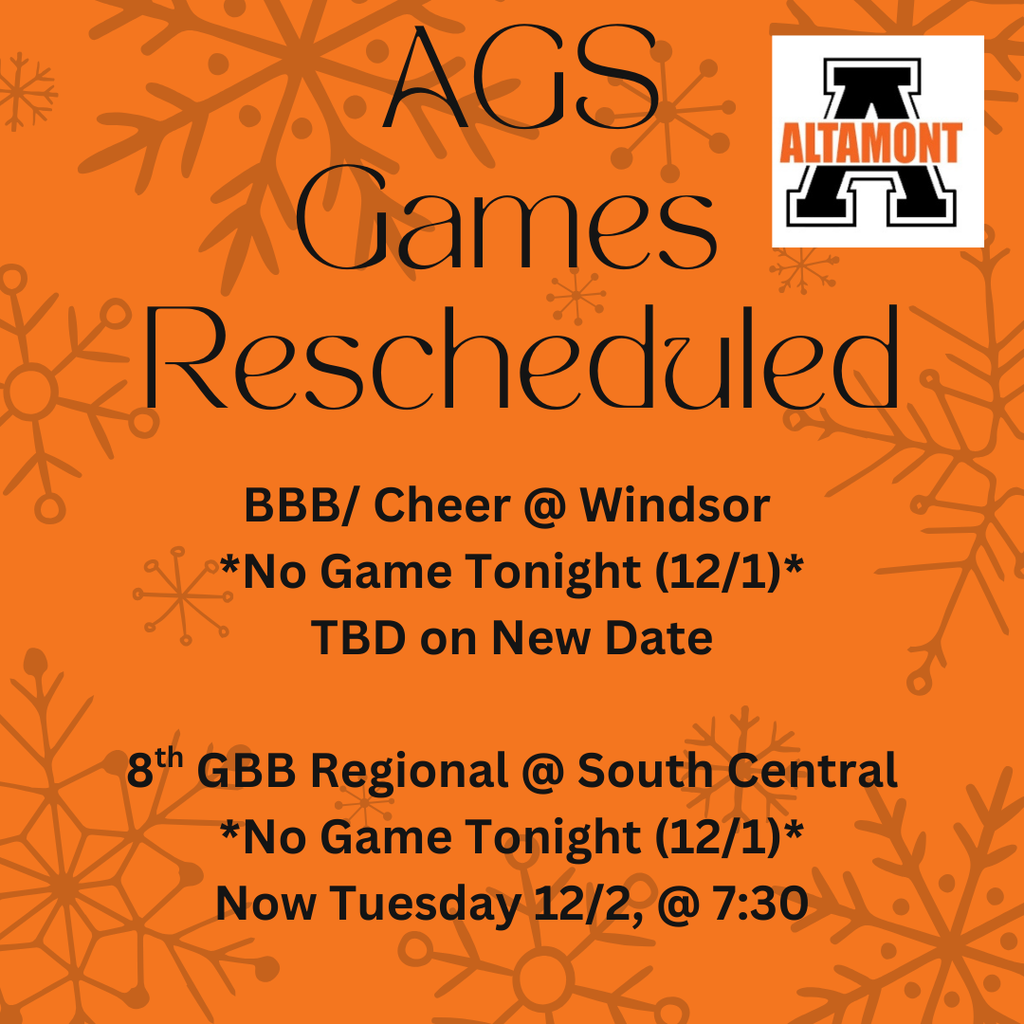 AGS Games Rescheduled