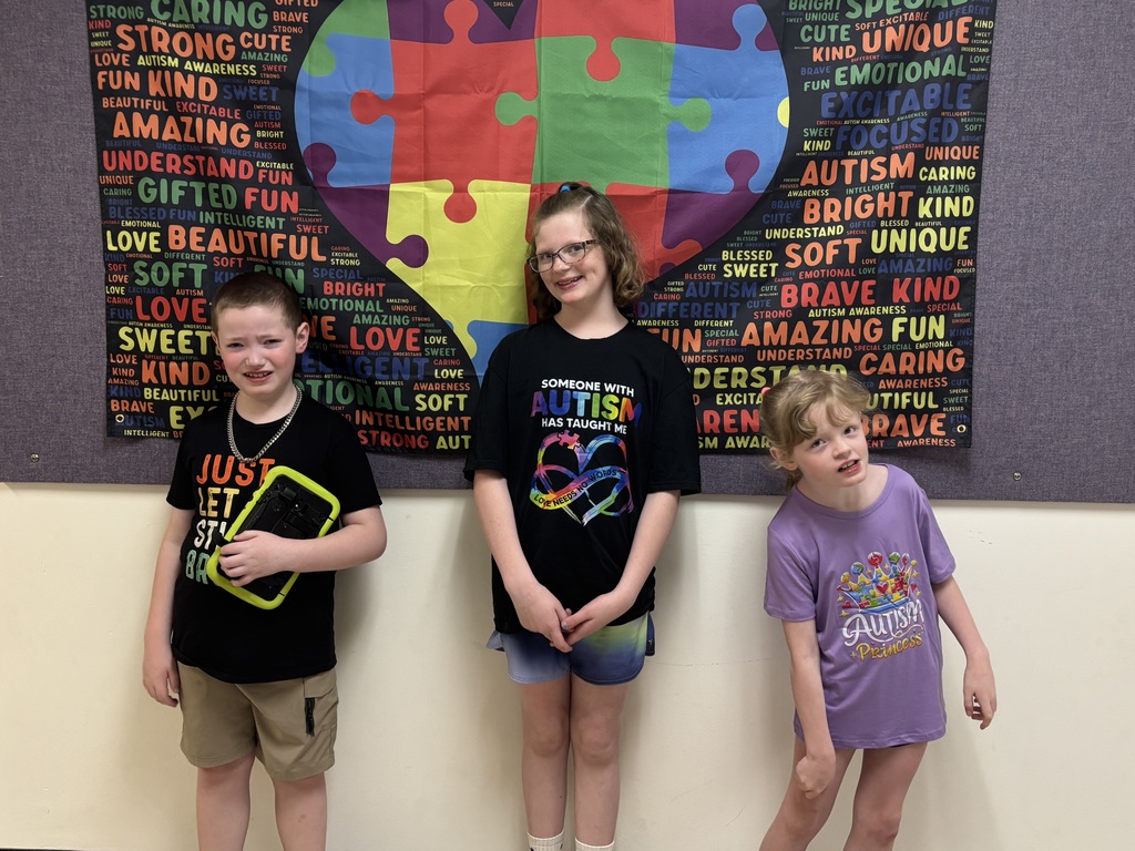 Thank you for supporting Autism Awareness.  Pictures of students 