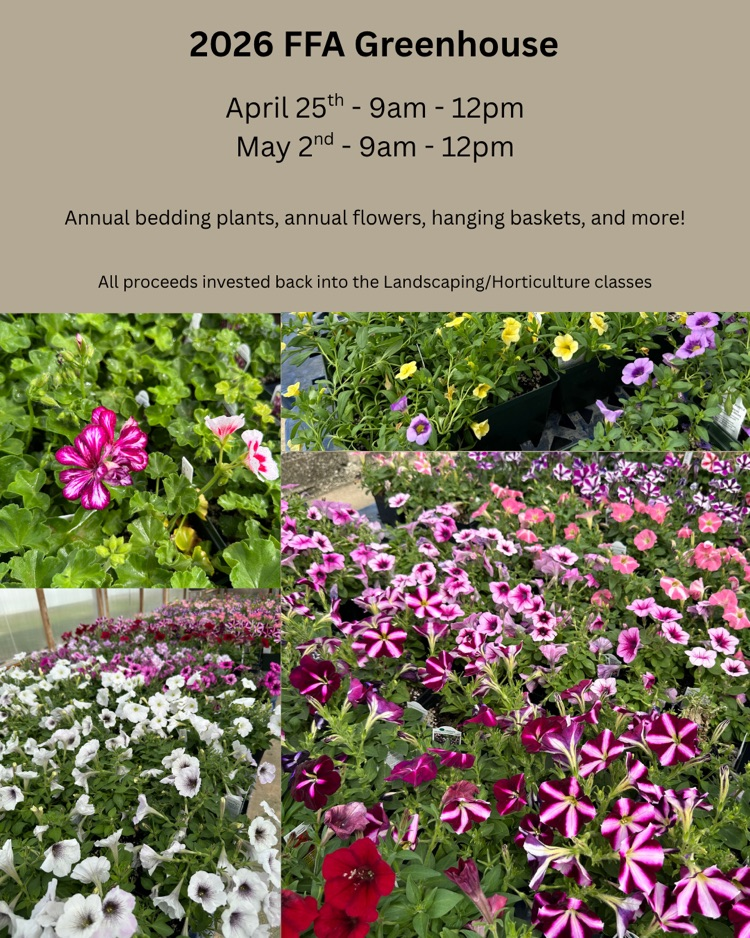 graphic image with the dates of the FFA plant sale