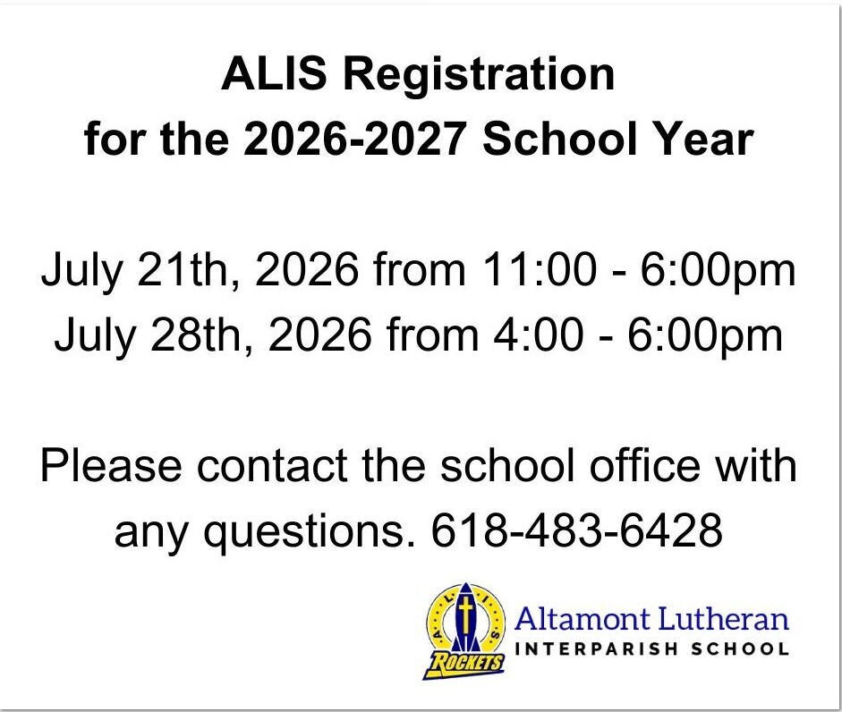 ALIS Registration for the 2026-2027 school year will be July 21st from 11-6pm and July 28th from 4-6pm.
