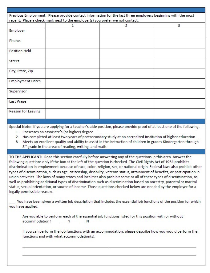 Side two of application
