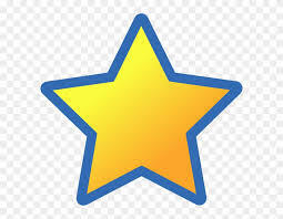 Gold star outlined in royal blue.