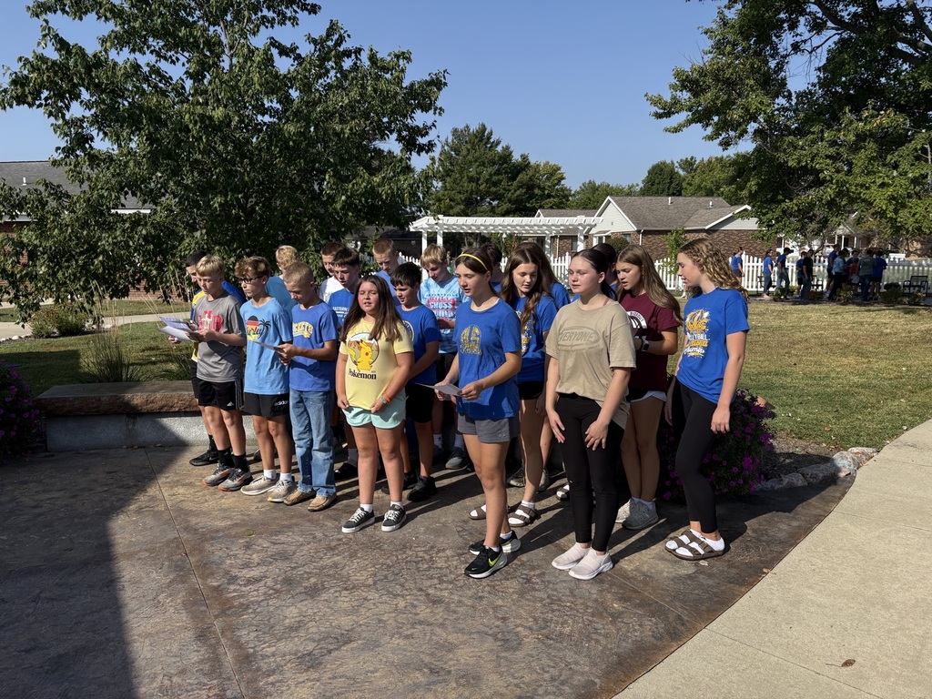 8th grade students singing at the Lutheran Care Center