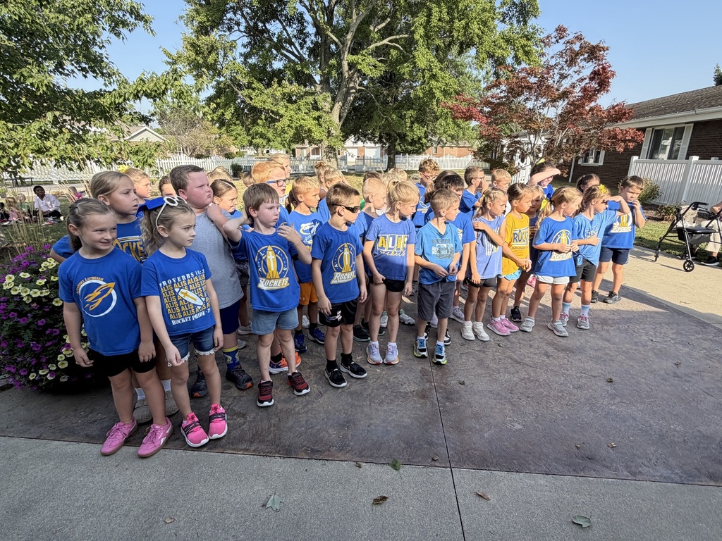 Kindergarten and 1st grade students singing at the Lutheran Care Center