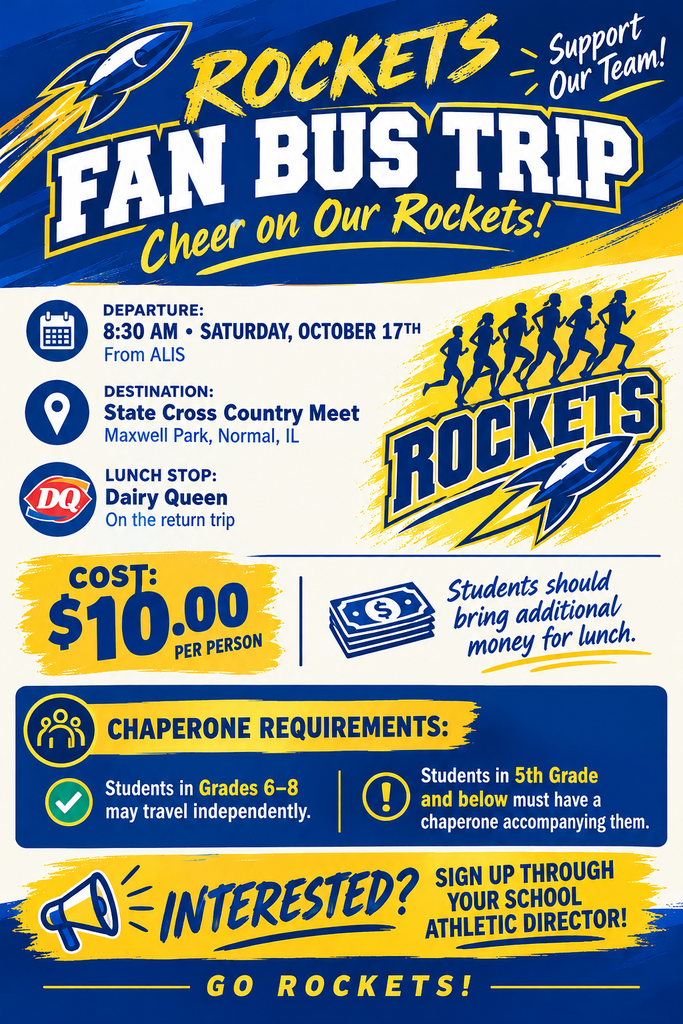 Cross Country Fan Bus for State on Saturday, October 17, 2026