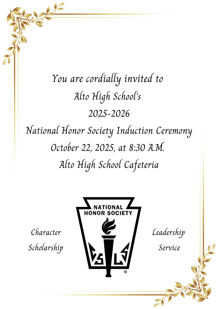 National Honor Society Induction October 22