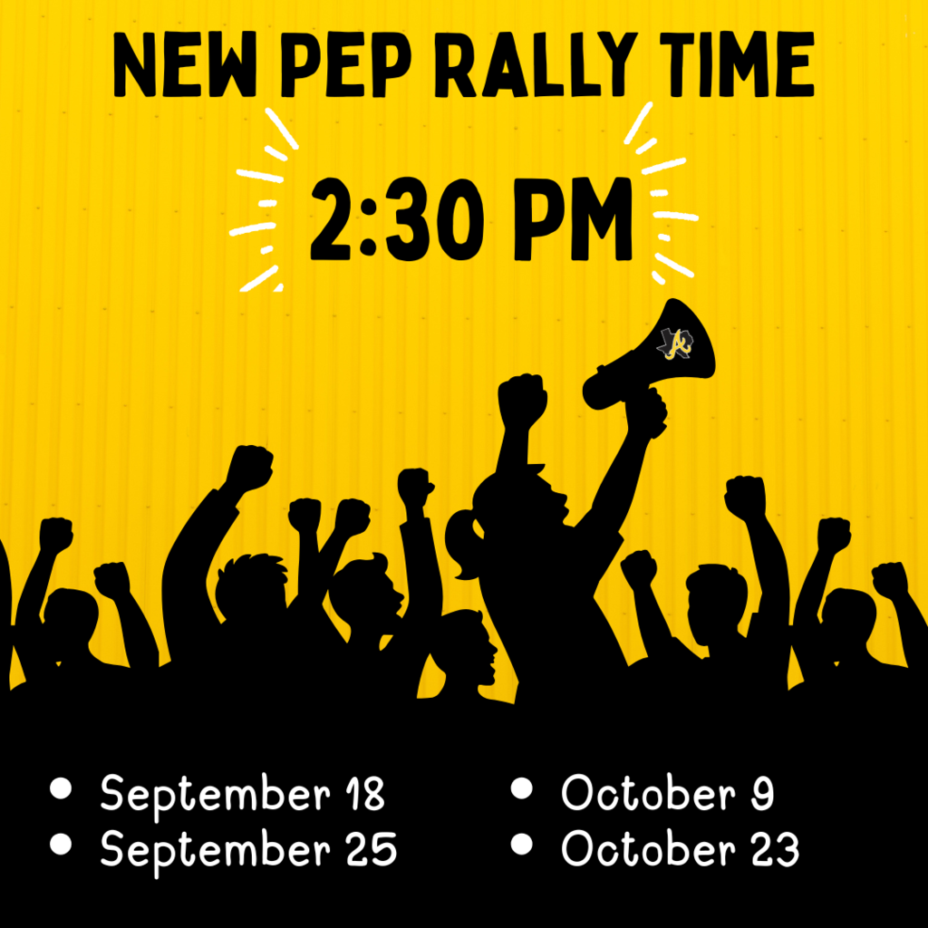 New pep rally time: 2:30 PM