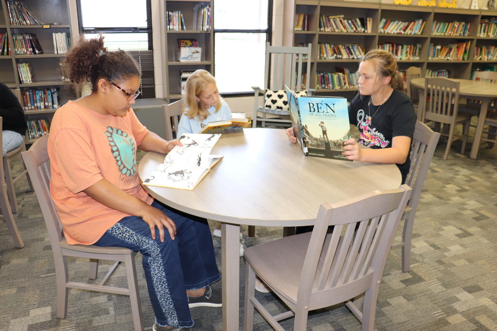 student reading