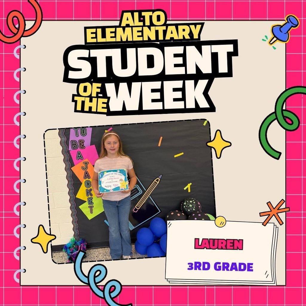 third grade student of the week