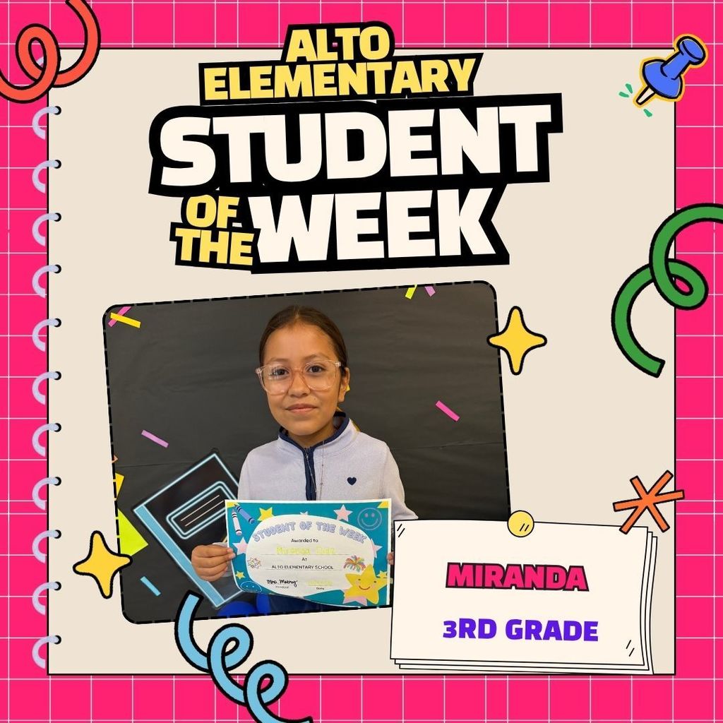 third grade student of the week