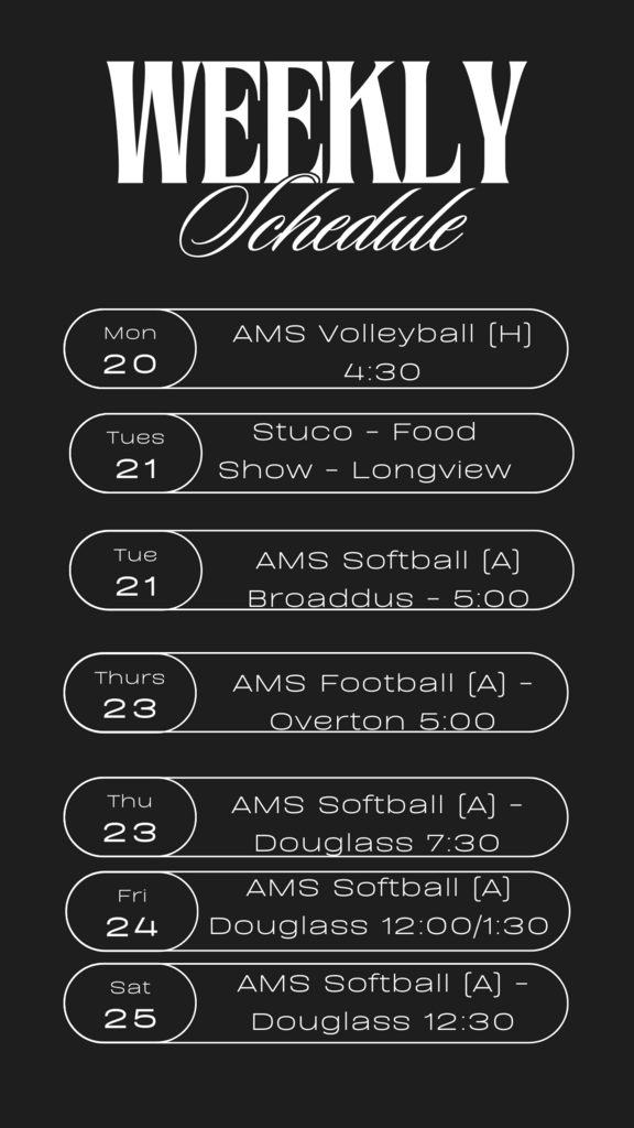 AMS Weekly Schedule