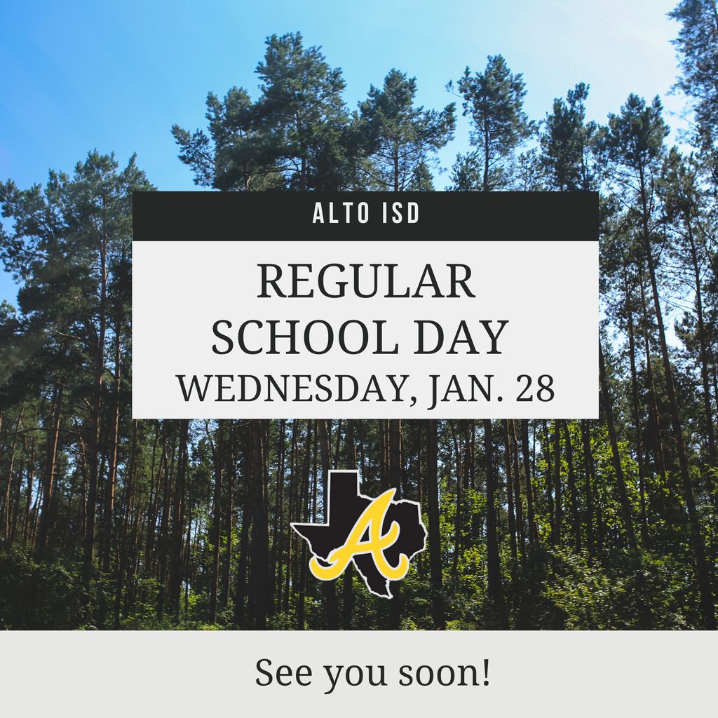Regular School Day, Wednesday, January 28