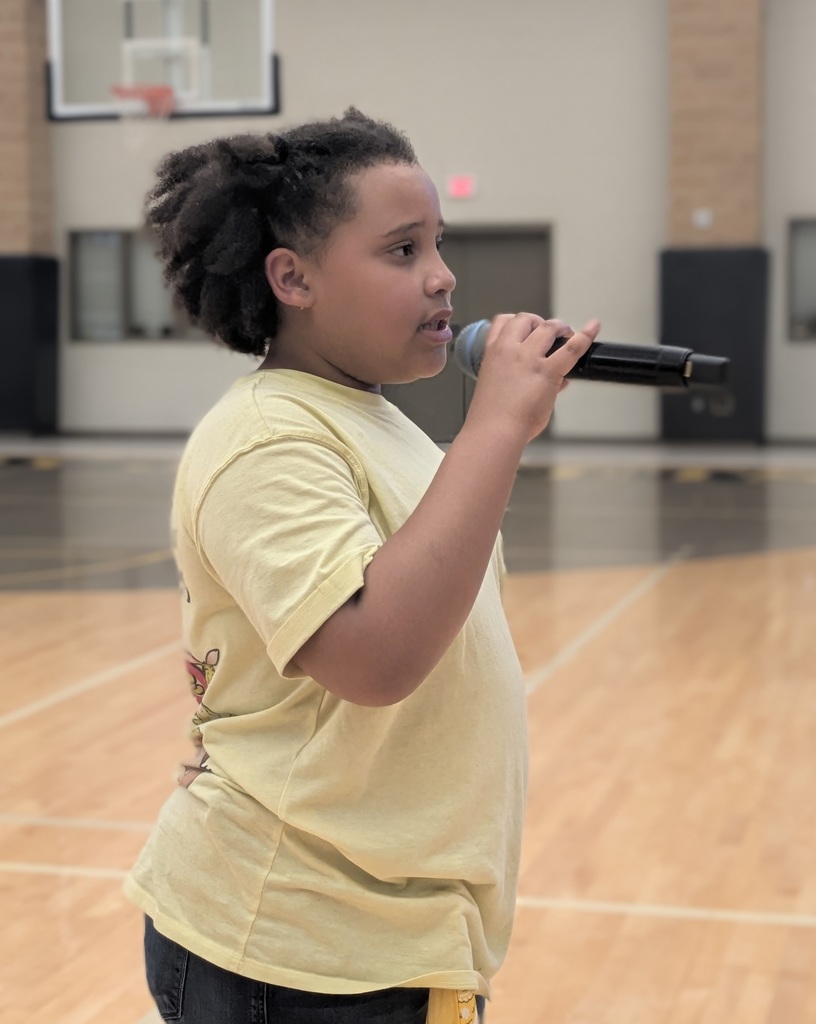 student holding microphone