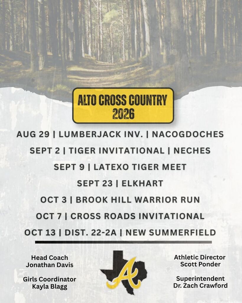Cross Country Schedule 2026