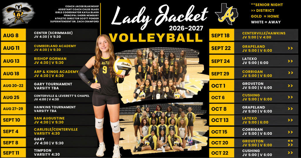 Lady Jacket Volleyball Schedule