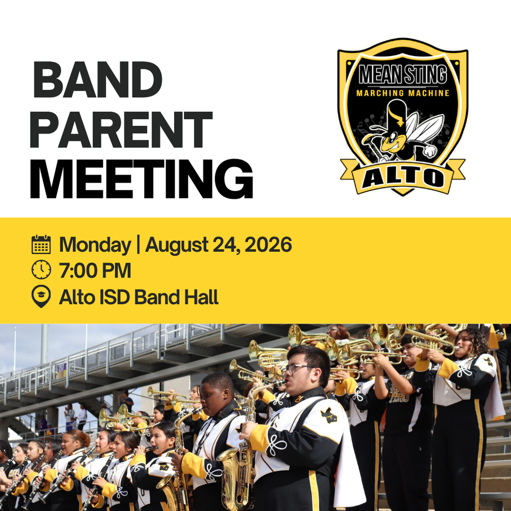 Band Parent Meeting August 24, 7:00 PM