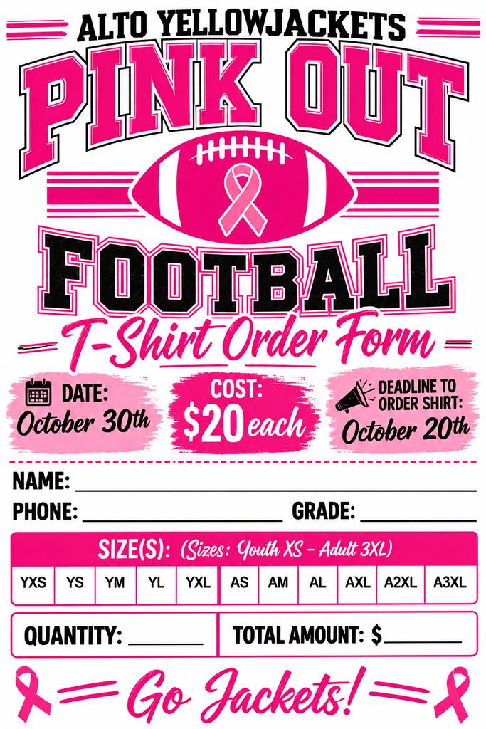 Pink Out Football T-Shirts