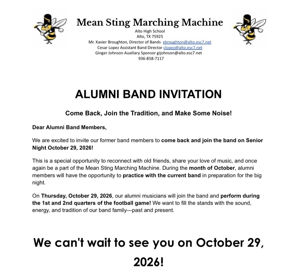 Alumni Band Invitation