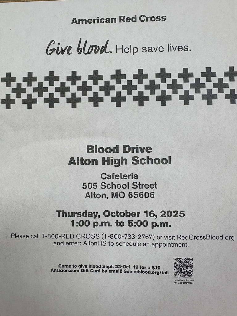Blood Drive October 16, 2025 from 1:00 to 5:00