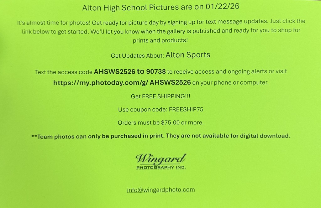 Sports Picture Order Info