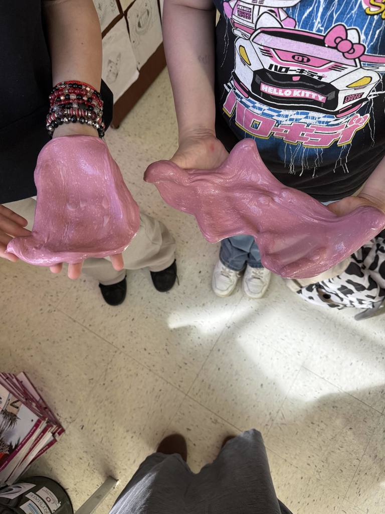 Matching pink slime for best friends