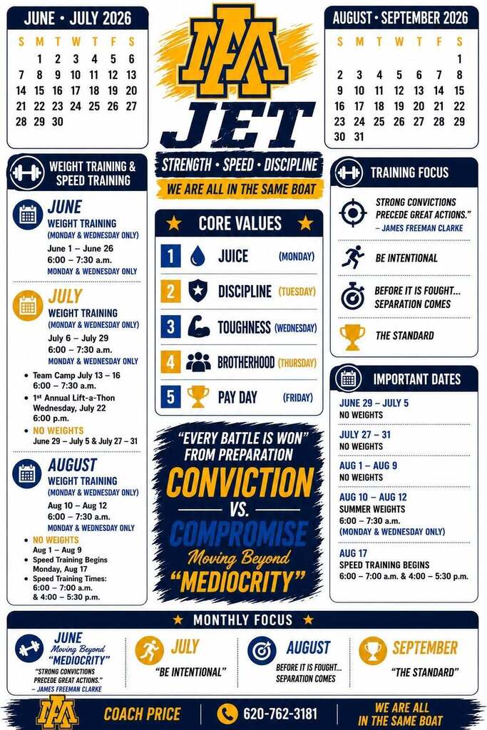 Summer Conditioning Schedule