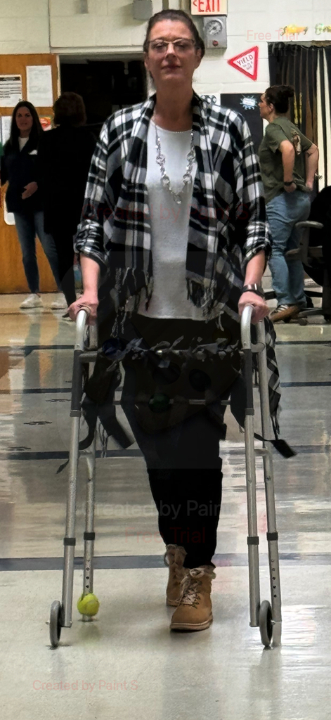 Mrs. Cook and her walker