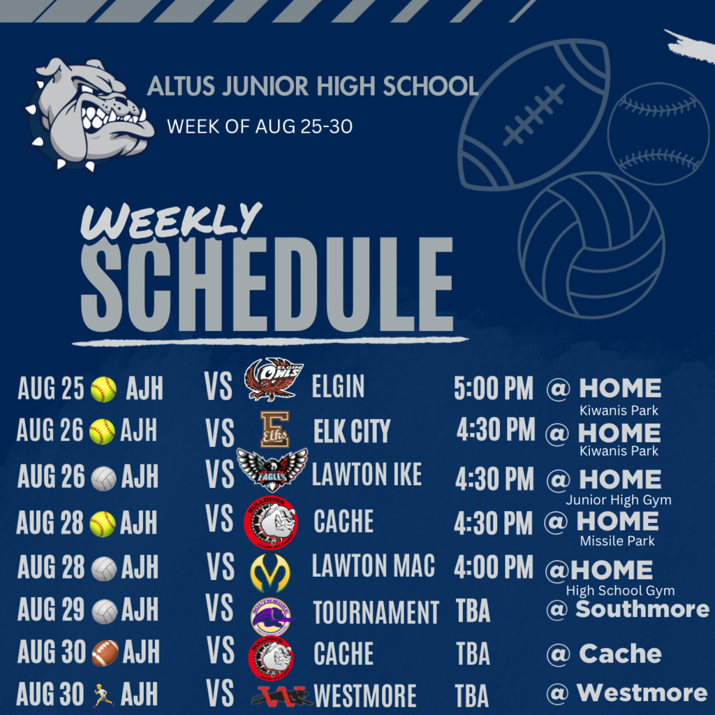 Weekly sports schedule