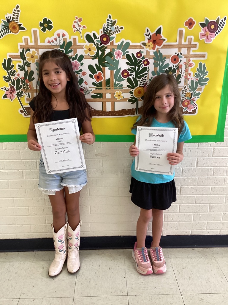 Mrs. Morgan's students with certificates. 