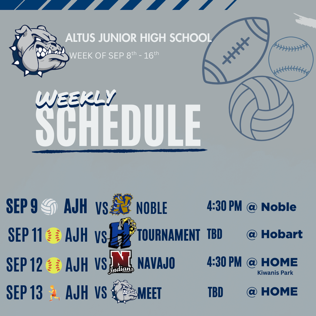 Weekly Schedule 9-8-25