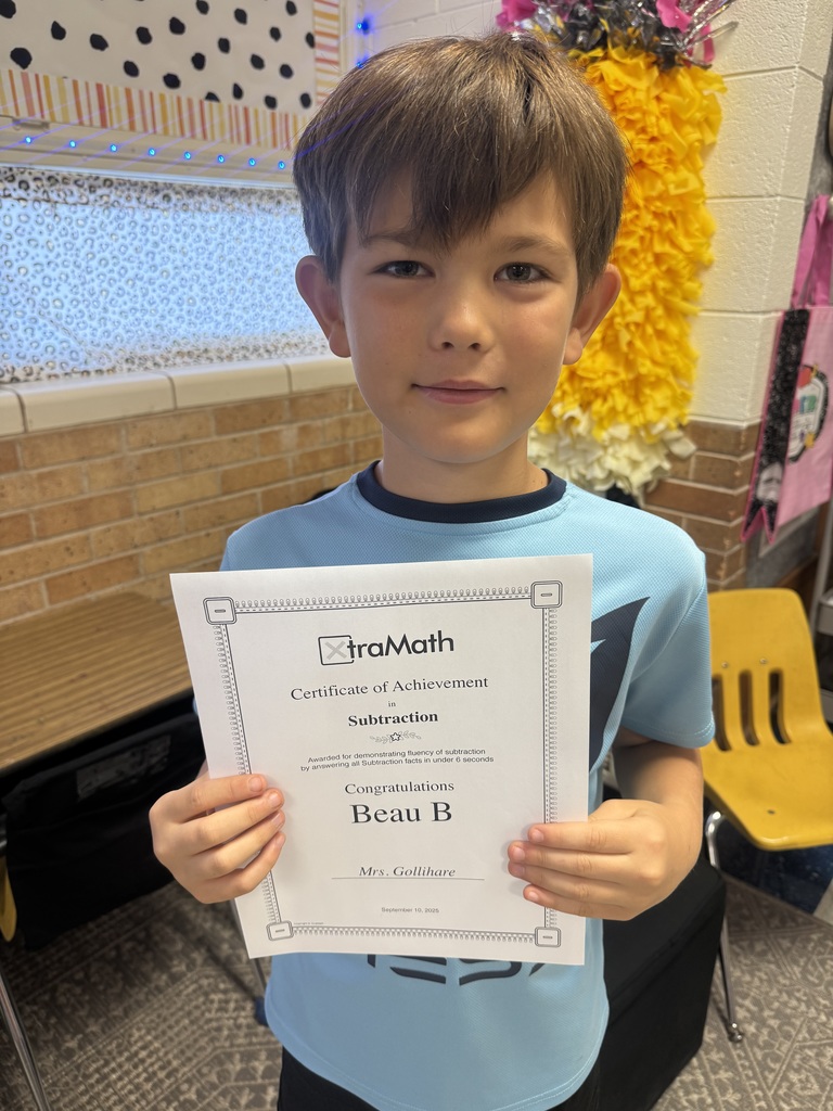 Beau with his certificate. 