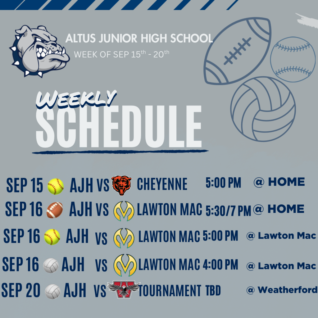 Weekly schedule 