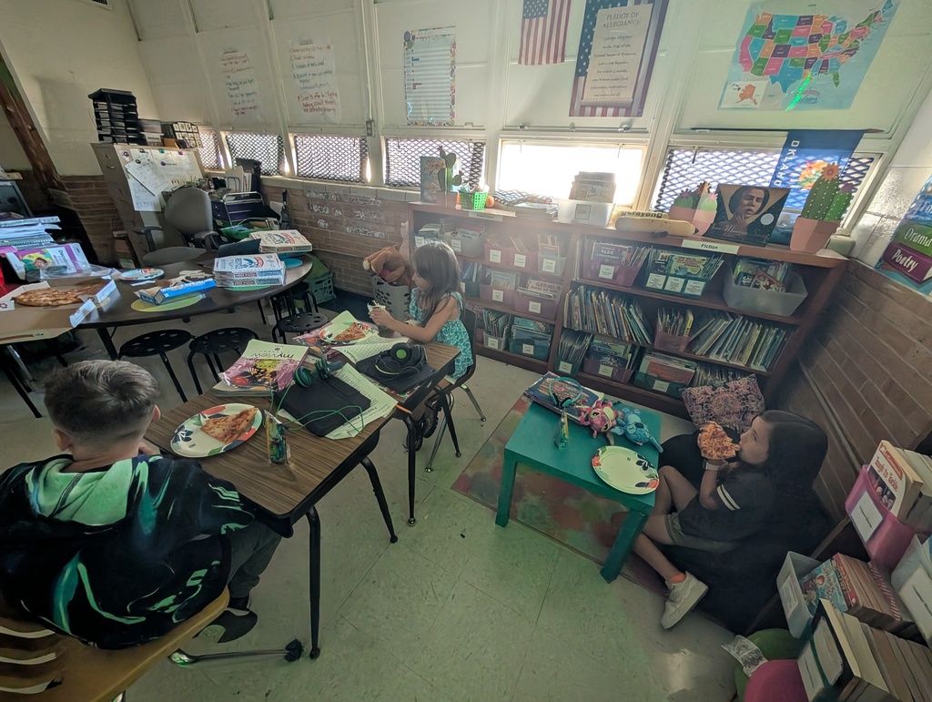students having a pizza party