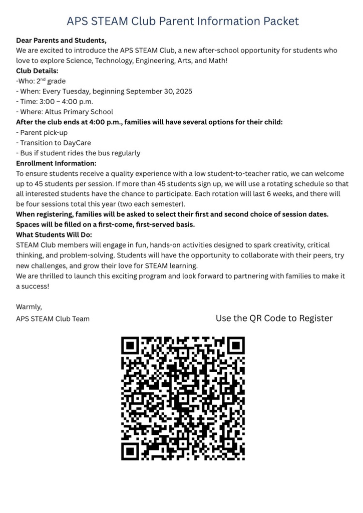 STEM Club flyer