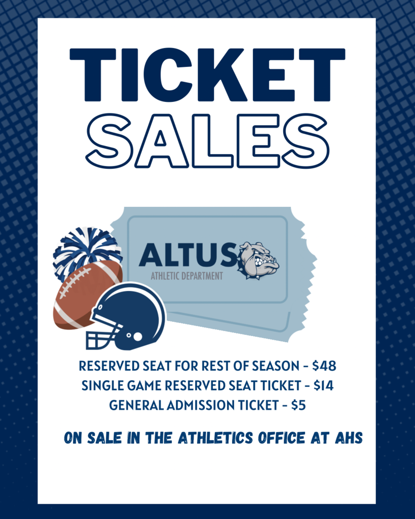 Come get your tickets at the Athletic Office until noon today!! Go Bulldogs! 💙💙