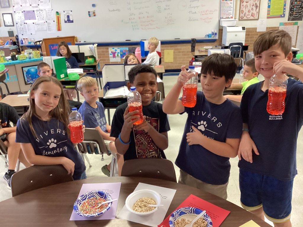 Students doing experiments.