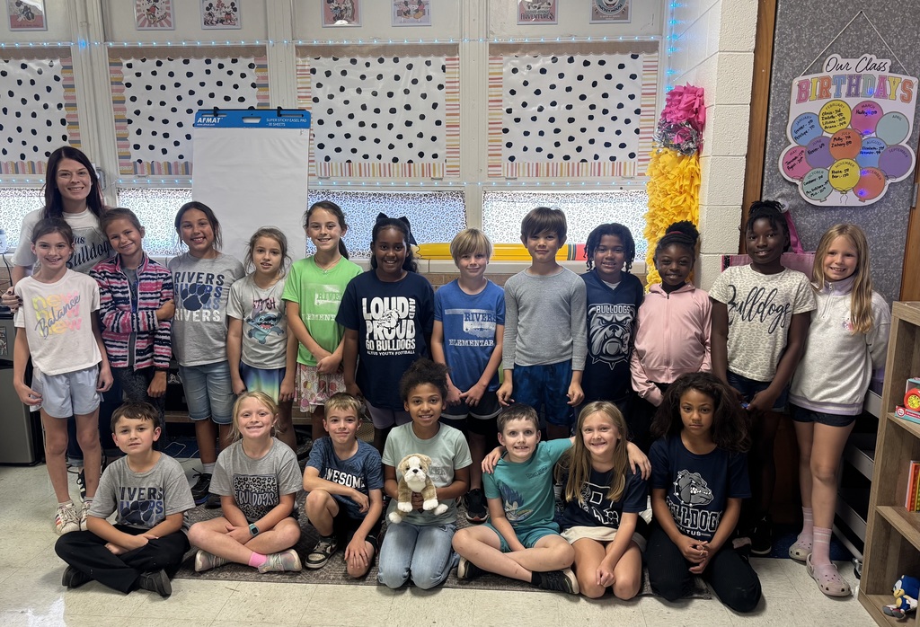 Students with bulldog