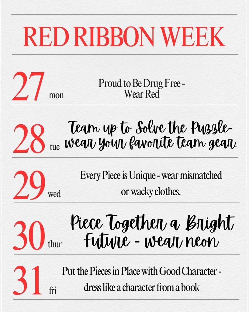 Red Ribbon Week dress up dates.