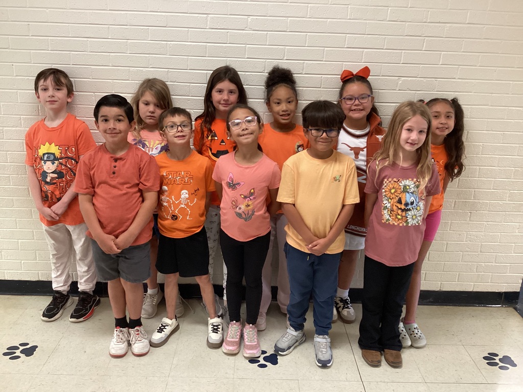 Students showing unity by wearing orange. 